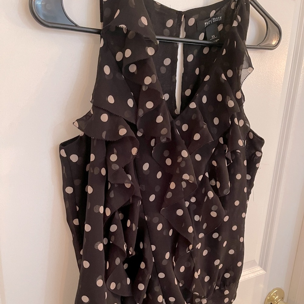 WHBM polka dot top - xs